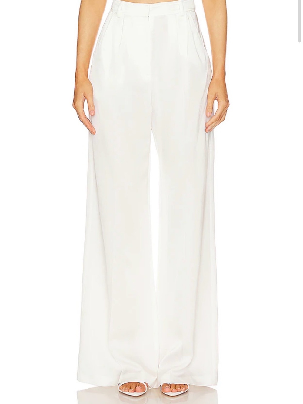 Amanda Uprichard White Wide-Leg Palazzo Trousers